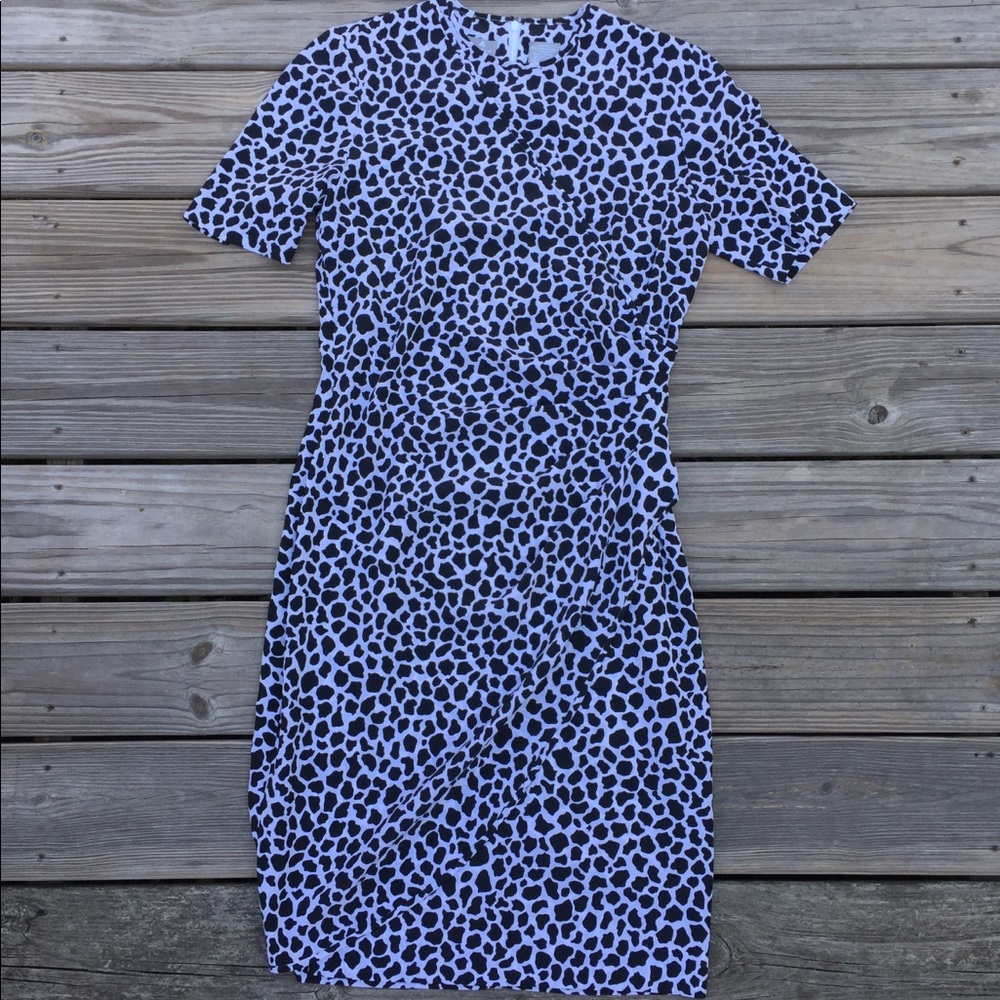 Liz Claiborne Giraffe print black & white career dress size 6
